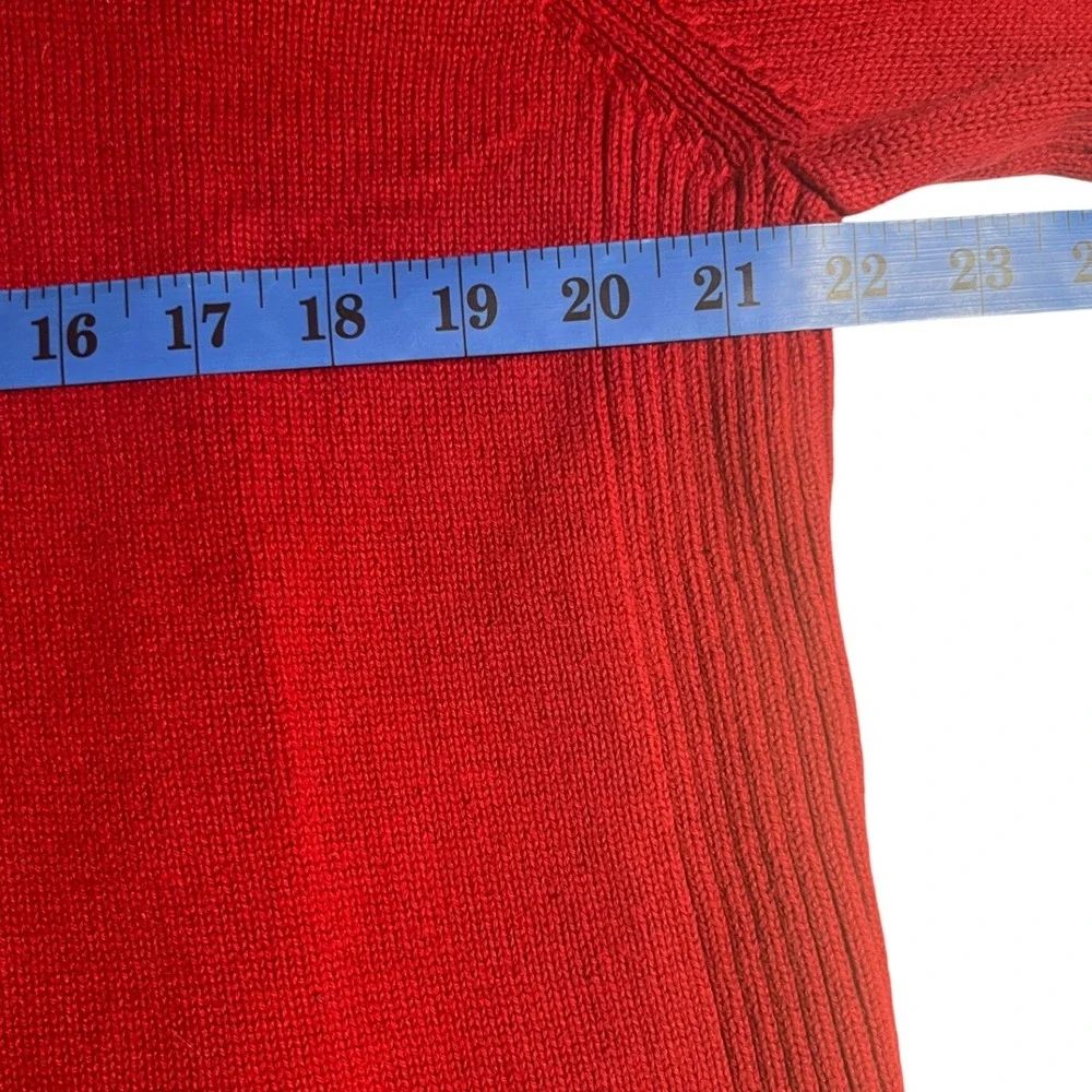 Quarter Zip Mock Neck Sweater Red Tommy Hilfiger Mens Pullover  Preppy M
